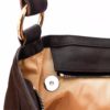 A close up of the inside of a purse